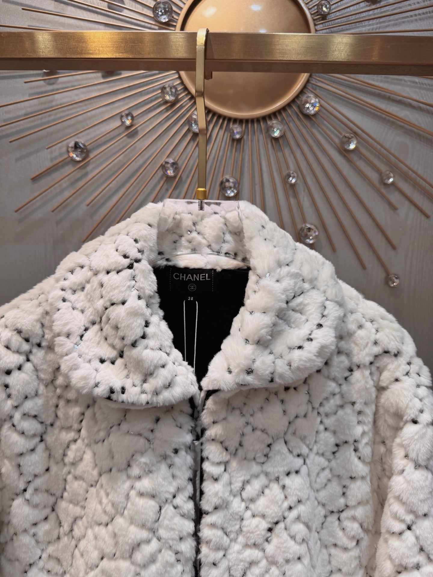 Cha**25N ski series sequined plush jacket