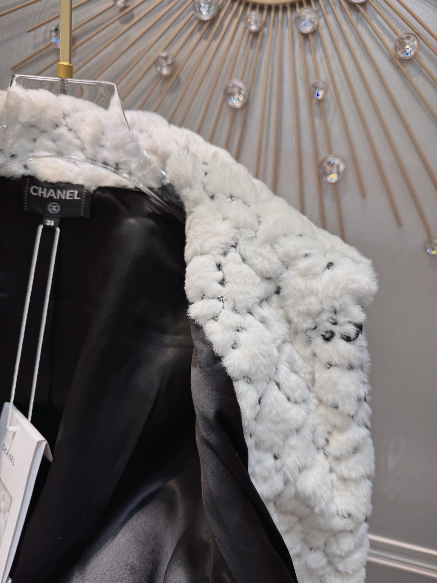 Cha**25N ski series sequined plush jacket