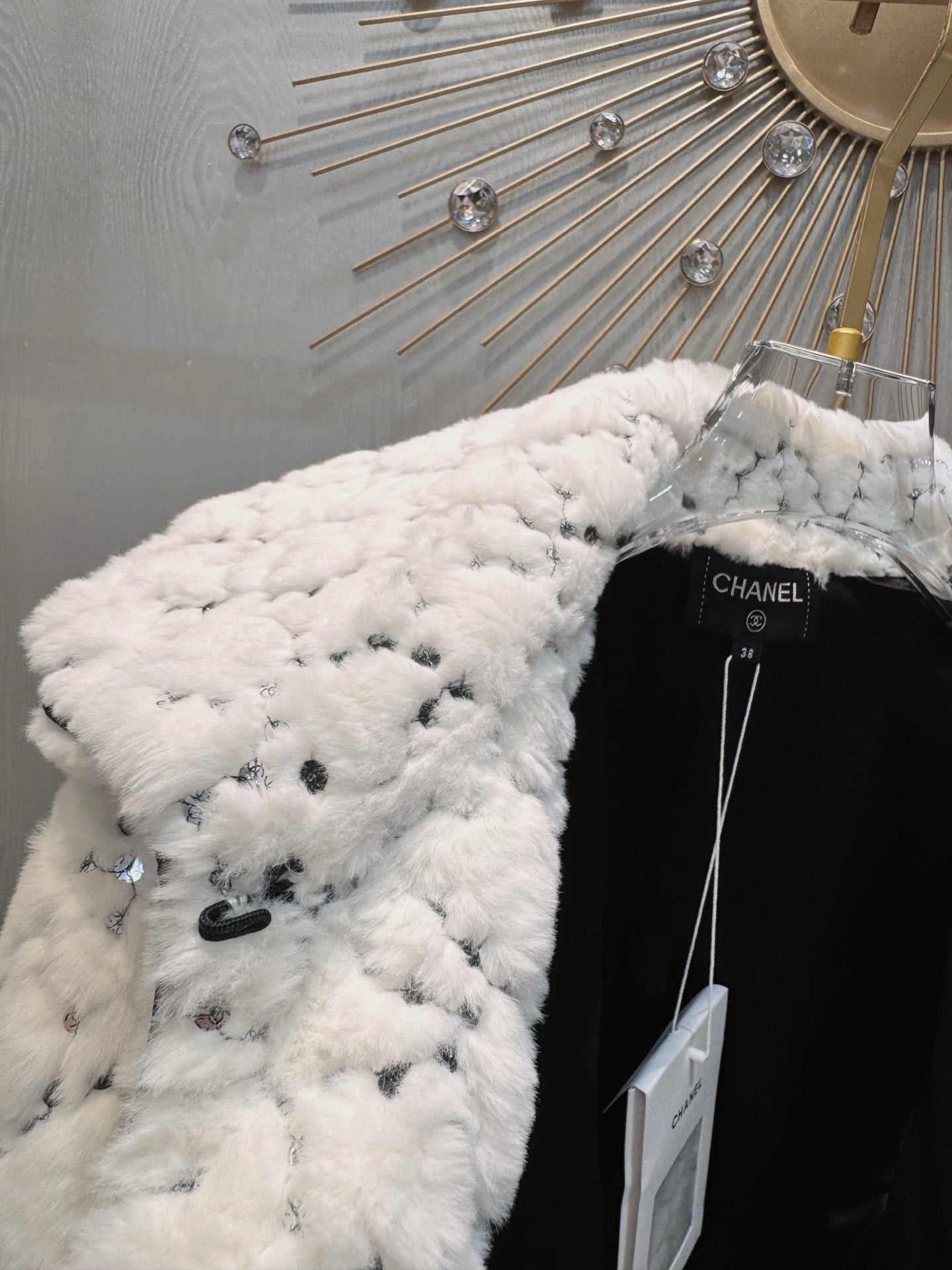 Cha**25N ski series sequined plush jacket