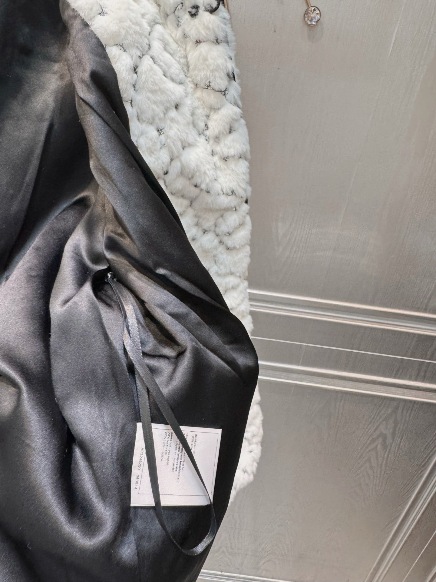 Cha**25N ski series sequined plush jacket