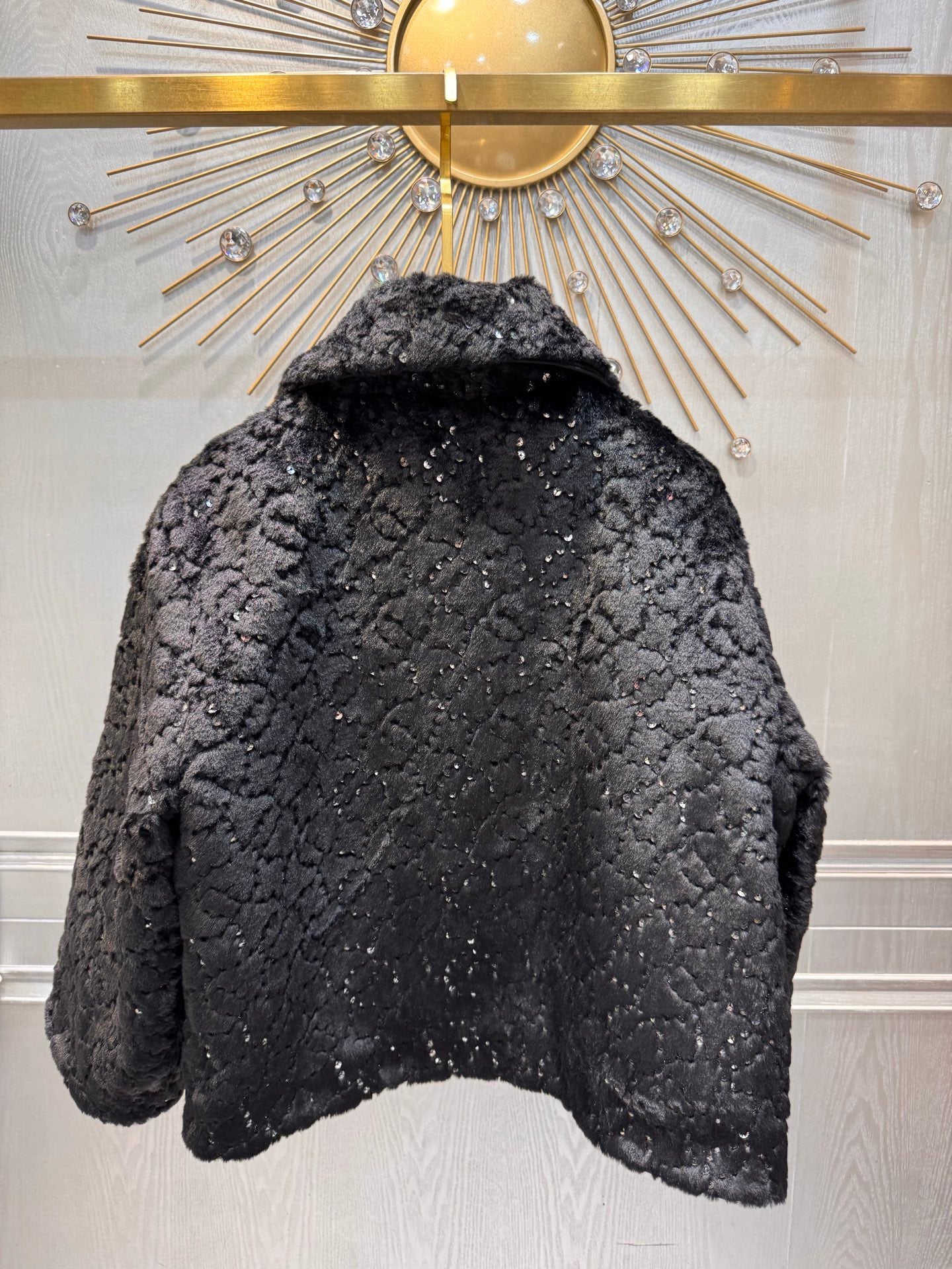 Cha**25N ski series sequined plush jacket