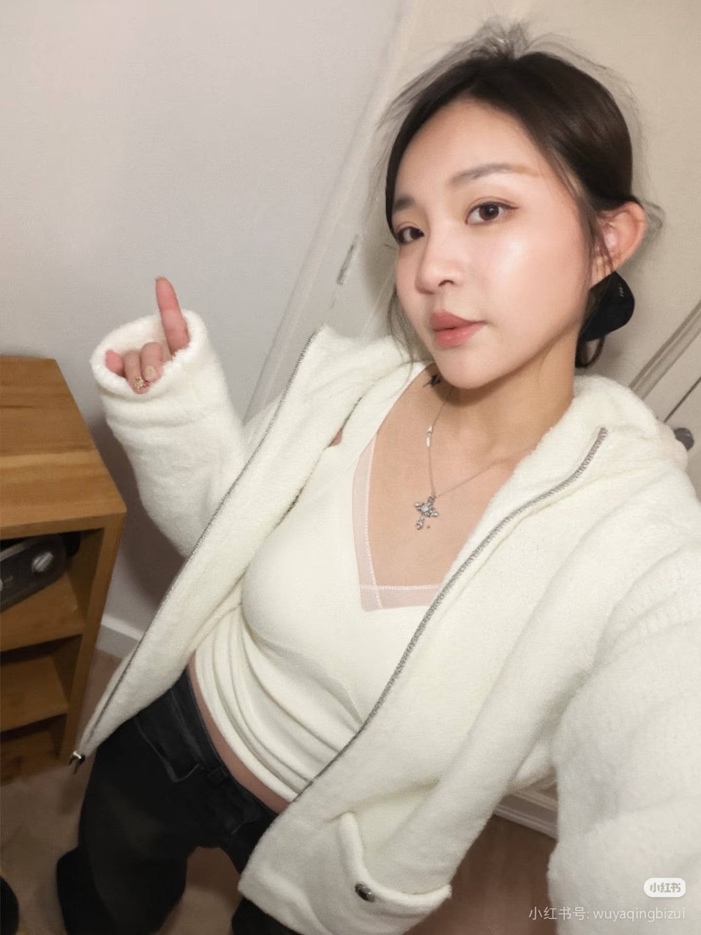 Cha**25N series hooded lambswool thick cardigan