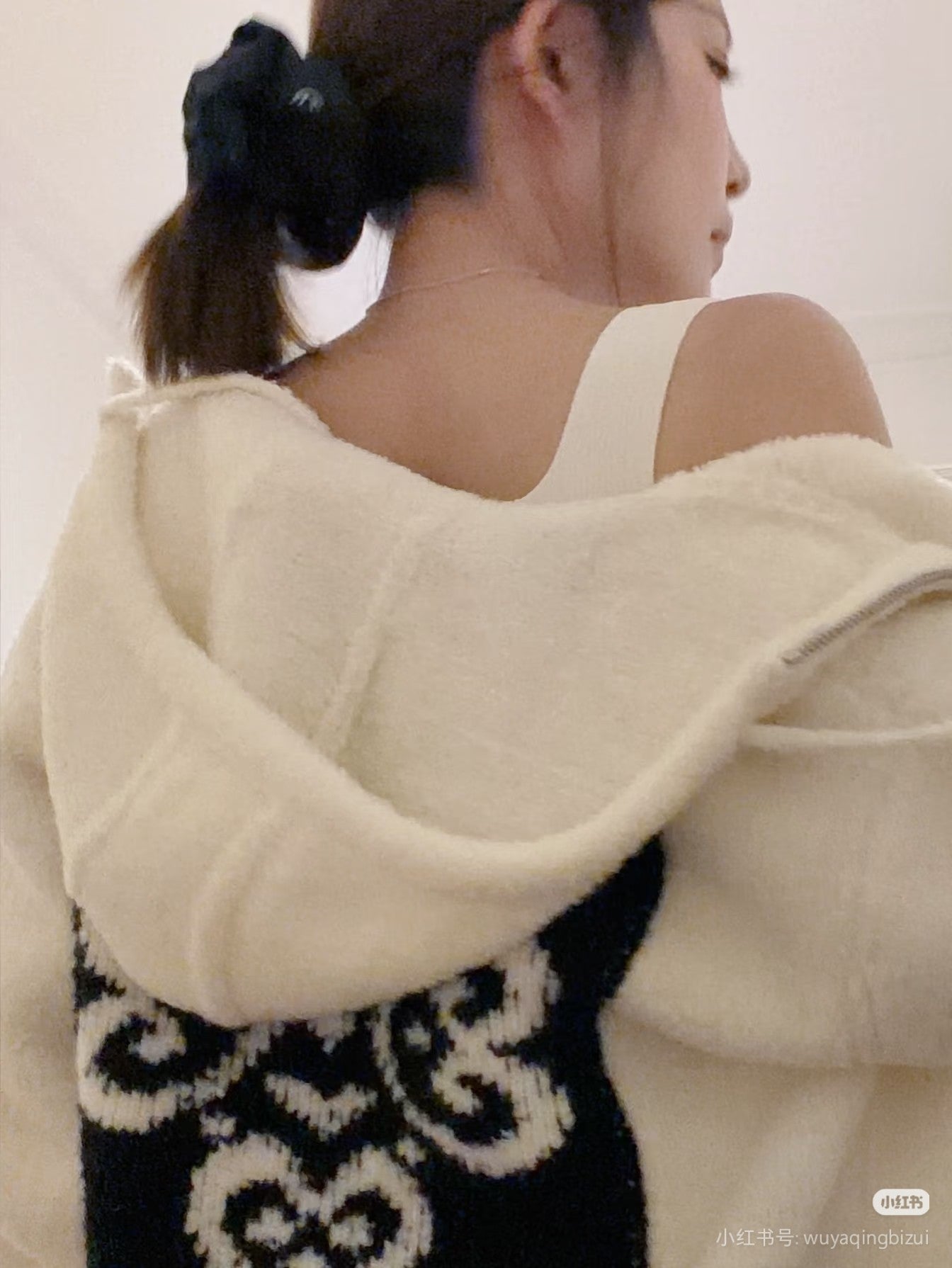 Cha**25N series hooded lambswool thick cardigan