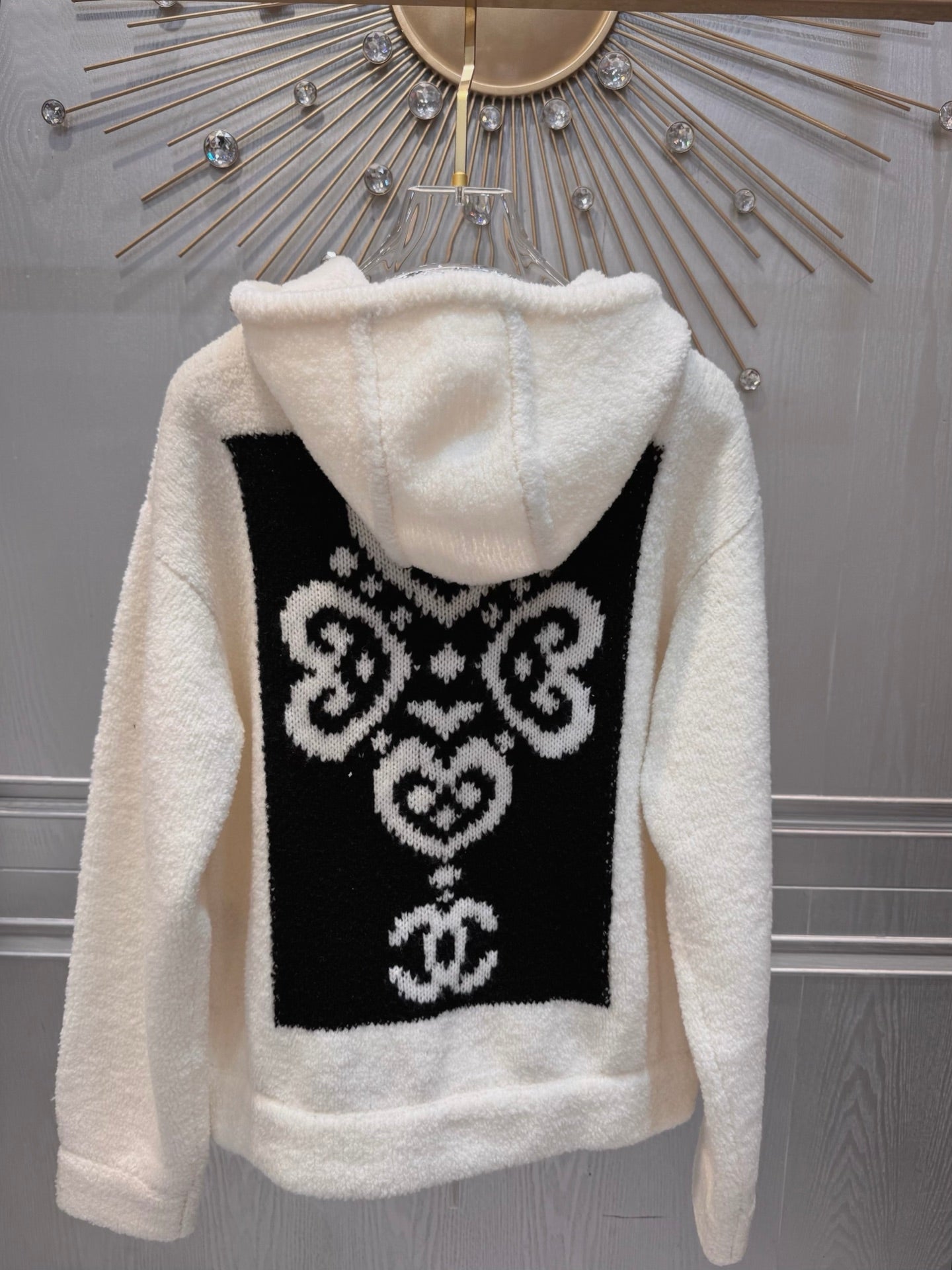 Cha**25N series hooded lambswool thick cardigan