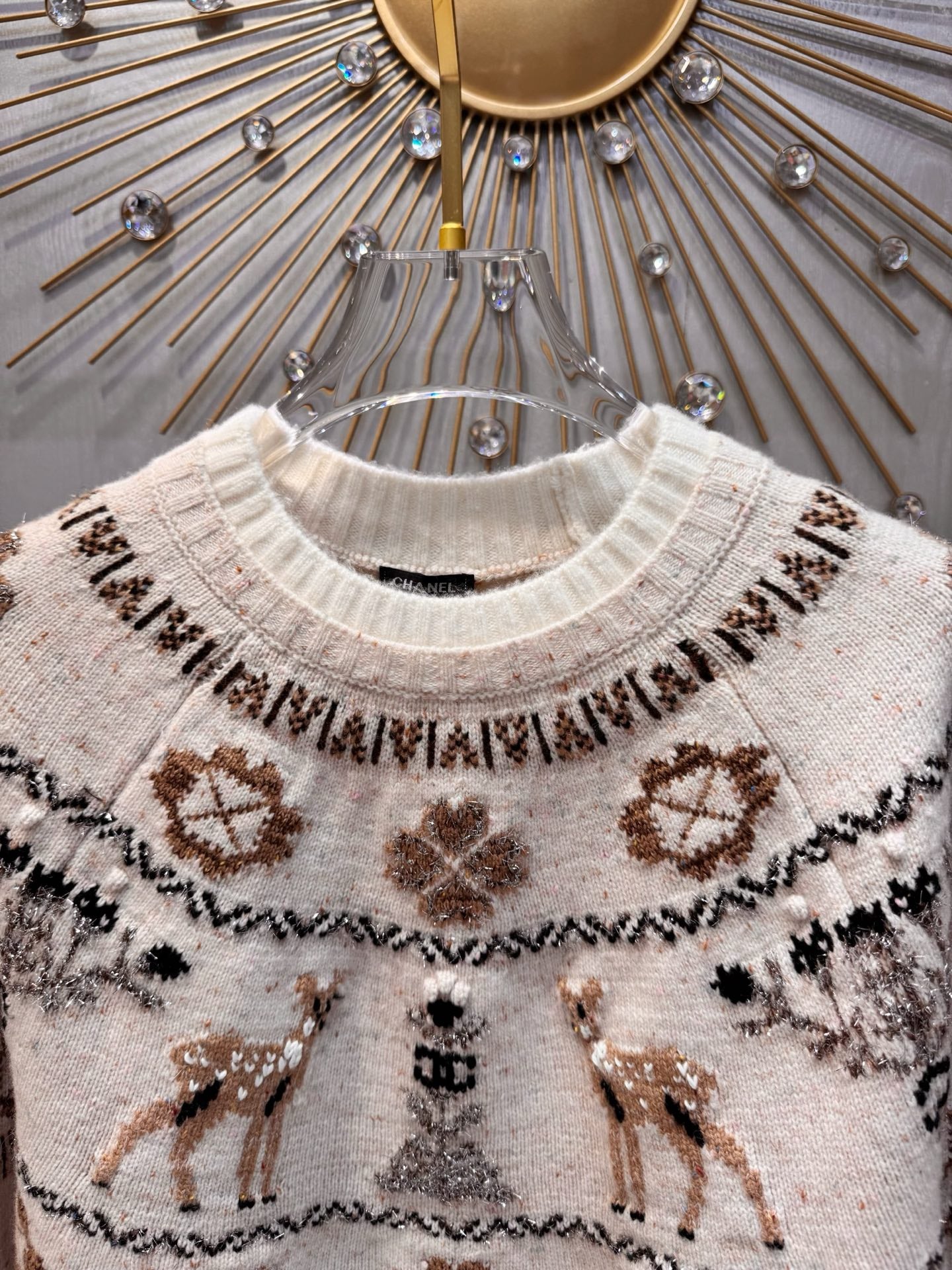 Cha**25N new ski season deer sweater