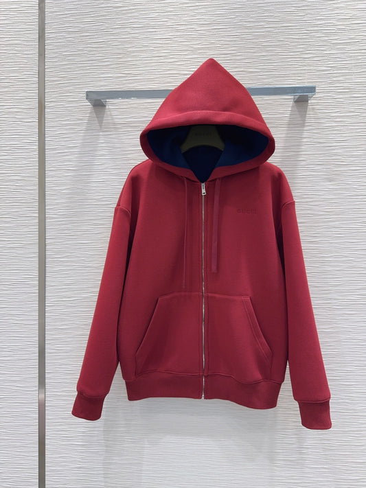 Guc 25fw hooded drawstring sweatshirt jacket