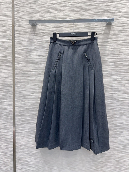 Pra 25fw new pleated long skirt