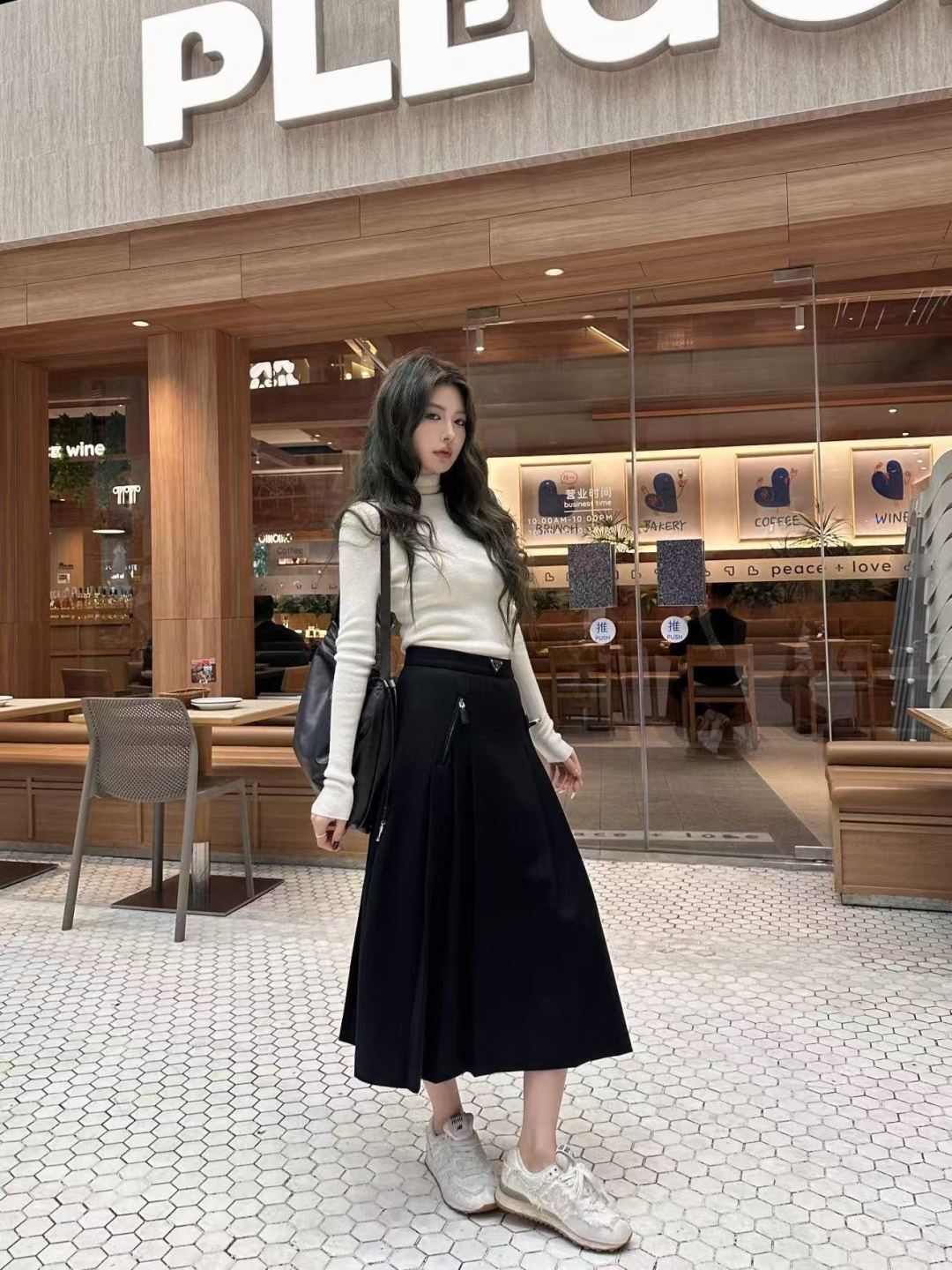 Pra 25fw new pleated long skirt